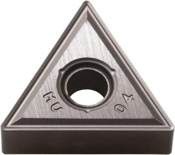 Kyocera - TNMG332 MU Grade PR015S Carbide Turning Insert - Megacoat Hard Finish, 60° Triangle, 3/8" Inscr Circle, 3/16" Thick, 1/32" Corner Radius - Americas Industrial Supply