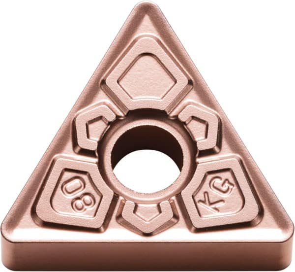 Kyocera - TNMG332 KG Grade CA320 Carbide Turning Insert - TiCN/Al2O3 Finish, 60° Triangle, 3/8" Inscr Circle, 3/16" Thick, 1/32" Corner Radius - Americas Industrial Supply