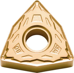 Kyocera - WNMG431 WF Grade TN620 Cermet Turning Insert - Uncoated, 80° Trigon, 1/2" Inscr Circle, 3/16" Thick, 1/64" Corner Radius - Americas Industrial Supply