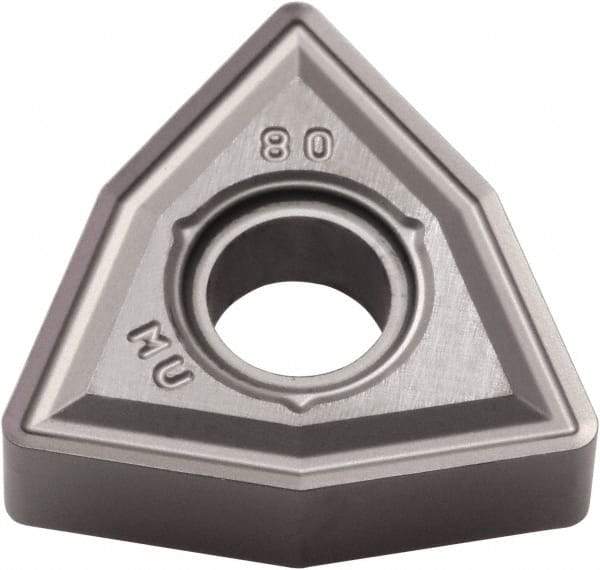 Kyocera - WNMG432 MU Grade PR005S Carbide Turning Insert - Megacoat Hard Finish, 80° Trigon, 1/2" Inscr Circle, 3/16" Thick, 1/32" Corner Radius - Americas Industrial Supply