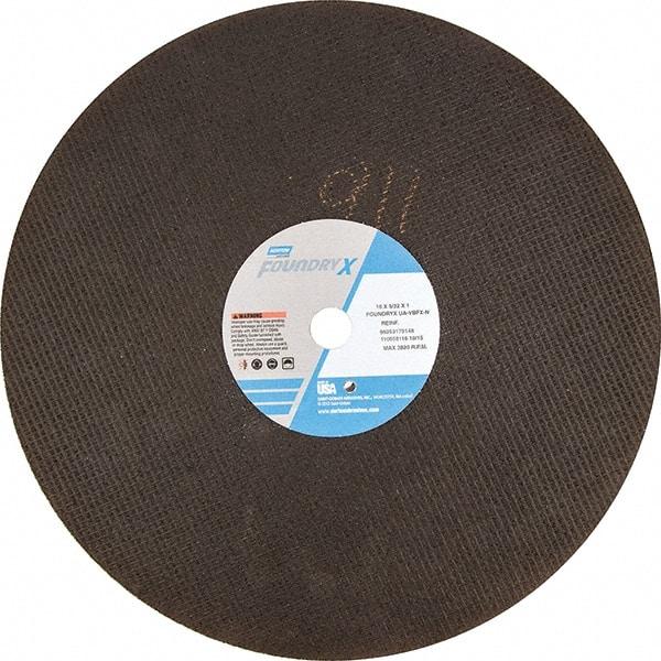 Norton - 16" Aluminum Oxide Cutoff Wheel - 5/32" Thick, 1" Arbor - Americas Industrial Supply