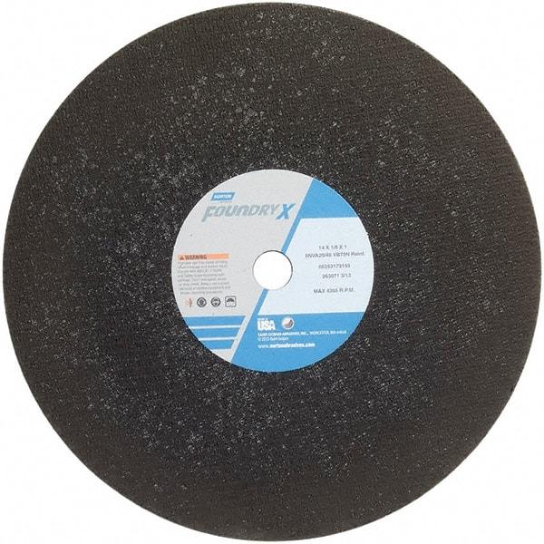 Norton - 16" Zirconia Alumina Cutoff Wheel - 5/32" Thick, 1" Arbor - Americas Industrial Supply