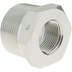 Parker - 1-1/4 Male Thread x 3/4 Female Thread, Zinc Plated Steel Industrial Pipe Hex Bushing - MNPTF x FNPTF, 3,000 psi - Americas Industrial Supply