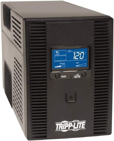 Tripp-Lite - 15 Amp, 1,300 VA, Tower Mount Line Interactive Backup Uninterruptible Power Supply - Backup 10 min with Full Load & 28 min with Half Load, 120 VAC Input & Output, 720 Watt Output, 1 Phases, 6 Outlets - Americas Industrial Supply