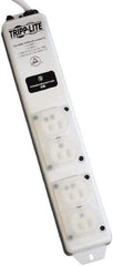 Tripp-Lite - 4 Outlets, 120 VAC15 Amps, 15' Cord, Power Outlet Strip - Floor, Keyhole Mount, 5-15 NEMA Configuration, 2-1/2" Strip - Americas Industrial Supply