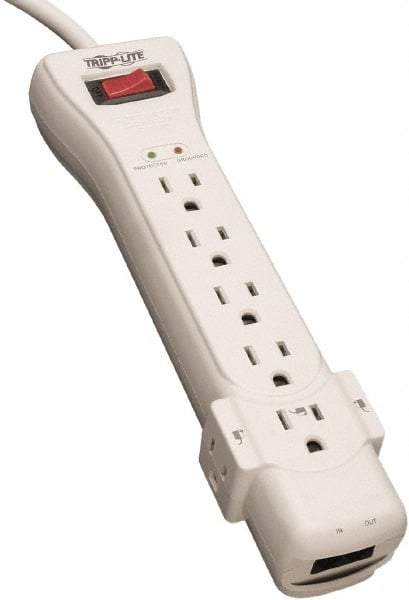 Tripp-Lite - 7 Outlets, 120 VAC15 Amps, 15' Cord, Power Outlet Strip - Floor, Keyhole Mount, 5-15 NEMA Configuration, 10.3" Strip - Americas Industrial Supply