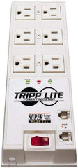 Tripp-Lite - 6 Outlets, 120 VAC15 Amps, 6' Cord, Power Outlet Strip - Floor, Keyhole Mount, 5-15 NEMA Configuration, 9-1/2" Strip - Americas Industrial Supply