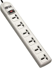 Tripp-Lite - 6 Outlets, 120 VAC10 Amps, 4' Cord, Power Outlet Strip - Floor, Keyhole Mount, British NEMA Configuration, 2-1/2" Strip - Americas Industrial Supply