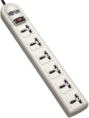 Tripp-Lite - 6 Outlets, 120 VAC10 Amps, 4' Cord, Power Outlet Strip - Floor, Keyhole Mount, British NEMA Configuration, 2-1/2" Strip - Americas Industrial Supply