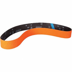 Norton - 1-1/2" Wide x 60" OAL, 36 Grit, Ceramic Abrasive Belt - Ceramic, Coated, Y Weighted Cloth Backing - Americas Industrial Supply