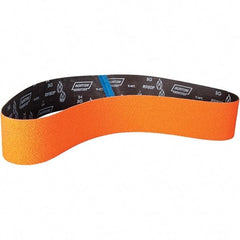 Norton - 4" Wide x 60" OAL, 80 Grit, Ceramic Abrasive Belt - Ceramic, Coated, Y Weighted Cloth Backing - Americas Industrial Supply