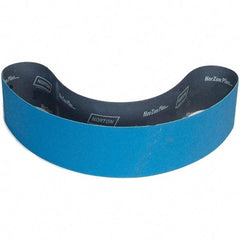 Norton - 4" Wide x 90" OAL, 60 Grit, Zirconia Alumina Abrasive Belt - Zirconia Alumina, Coated, X Weighted Paper Backing - Americas Industrial Supply
