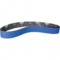 Norton - 2-1/2" Wide x 60" OAL, 180 Grit, Zirconia Alumina Abrasive Belt - Zirconia Alumina, Coated, X Weighted Paper Backing - Americas Industrial Supply
