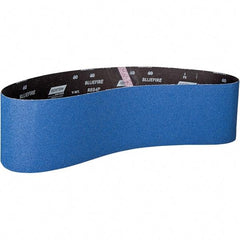 Norton - 4" Wide x 72" OAL, 36 Grit, Zirconia Alumina Abrasive Belt - Zirconia Alumina, Coated, Y Weighted Paper Backing - Americas Industrial Supply