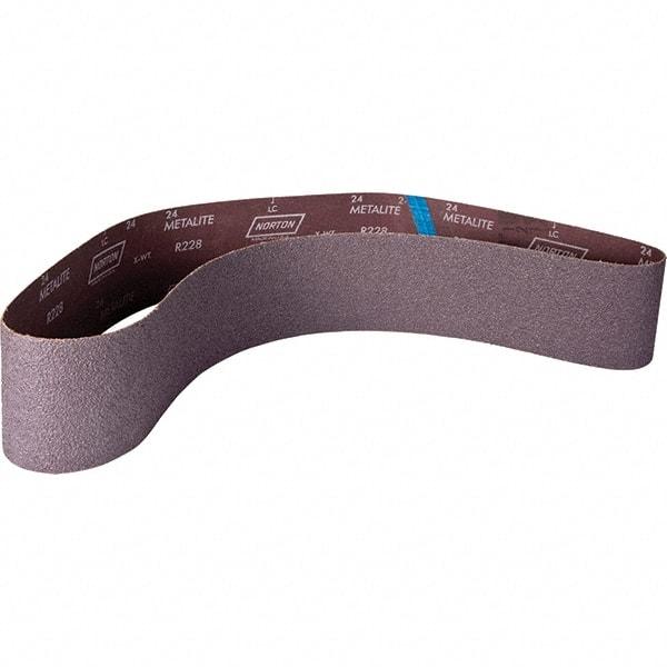 Norton - 4" Wide x 60" OAL, 100 Grit, Aluminum Oxide Abrasive Belt - Aluminum Oxide, Coated, X Weighted Cloth Backing - Americas Industrial Supply
