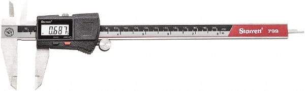 Starrett - 0 to 6" Range 0.0005" Resolution, Electronic Caliper - Stainless Steel with 1-1/2" Stainless Steel Jaws, RS232 Output - Americas Industrial Supply