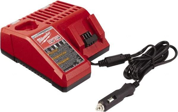 Milwaukee Tool - 12 & 18 Volt, 1 Battery Lithium-Ion Power Tool Charger - 3 hr to Charge, Vehicle Outlet Power Source - Americas Industrial Supply