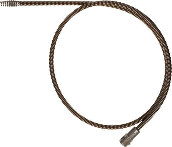 Milwaukee Tool - 0.3333" x 4' Drain Cleaning Machine Cable - Bulb Auger, 2" to 4" Pipe, Use with Milwaukee Urinal Augers - Americas Industrial Supply