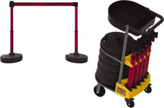 Banner Stakes - 42-1/2" High Plastic Pedestrian Barrier - 15' Long Rope - Americas Industrial Supply