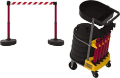 Banner Stakes - 42-1/2" High Plastic Pedestrian Barrier - 15' Long Rope - Americas Industrial Supply