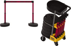 Banner Stakes - 42-1/2" High Plastic Pedestrian Barrier - 15' Long Rope - Americas Industrial Supply