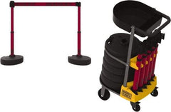 Banner Stakes - 42-1/2" High Plastic Pedestrian Barrier - 15' Long Rope - Americas Industrial Supply