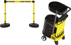 Banner Stakes - 42-1/2" High Plastic Pedestrian Barrier - 15' Long Rope - Americas Industrial Supply