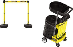 Banner Stakes - 42-1/2" High Plastic Pedestrian Barrier - 15' Long Rope - Americas Industrial Supply