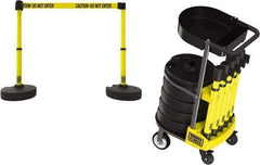 Banner Stakes - 42-1/2" High Plastic Pedestrian Barrier - 15' Long Rope - Americas Industrial Supply