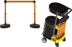 Banner Stakes - 42-1/2" High Plastic Pedestrian Barrier - 15' Long Rope - Americas Industrial Supply