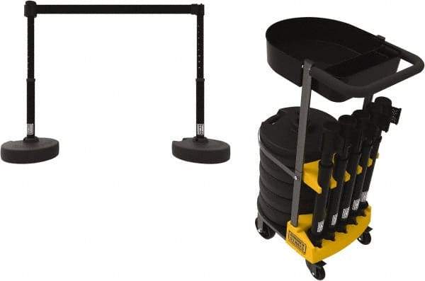 Banner Stakes - 42-1/2" High Plastic Pedestrian Barrier - 15' Long Rope - Americas Industrial Supply