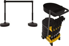 Banner Stakes - 42-1/2" High Plastic Pedestrian Barrier - 15' Long Rope - Americas Industrial Supply