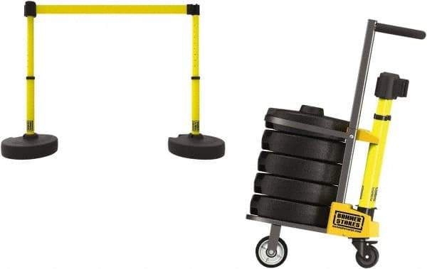 Banner Stakes - 42-1/2" High Plastic Pedestrian Barrier - 15' Long Rope - Americas Industrial Supply