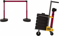 Banner Stakes - 42-1/2" High Plastic Pedestrian Barrier - 15' Long Rope - Americas Industrial Supply
