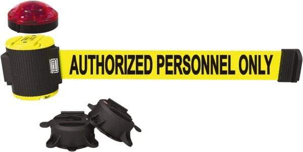 Banner Stakes - 7" High x 30' Long x 2" Wide Magnetic Wall Mount Barrier - Matte Finish, Yellow, Used As Is - Americas Industrial Supply