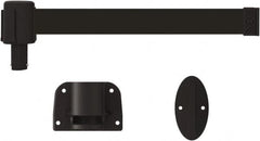 Banner Stakes - 6.61" High x 15' Long x 2" Wide Wall Mount Barrier - Plastic & Polyester, Matte Finish, Black, Used As Is - Americas Industrial Supply