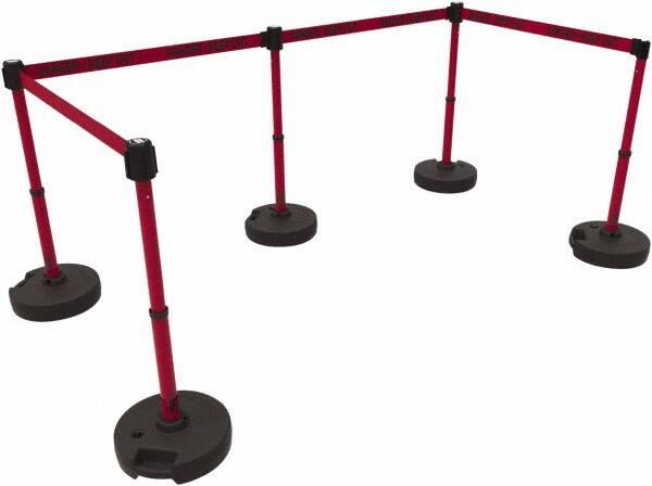 Banner Stakes - 42" High Plastic Pedestrian Barrier - 15' Long Rope - Americas Industrial Supply