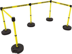 Banner Stakes - 42" High Plastic Pedestrian Barrier - 15' Long Rope - Americas Industrial Supply