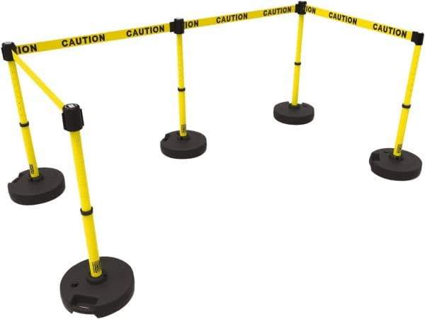 Banner Stakes - 42" High Plastic Pedestrian Barrier - 15' Long Rope - Americas Industrial Supply