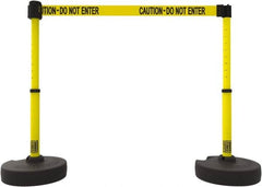 Banner Stakes - 42" High Plastic Pedestrian Barrier - 15' Long Rope - Americas Industrial Supply