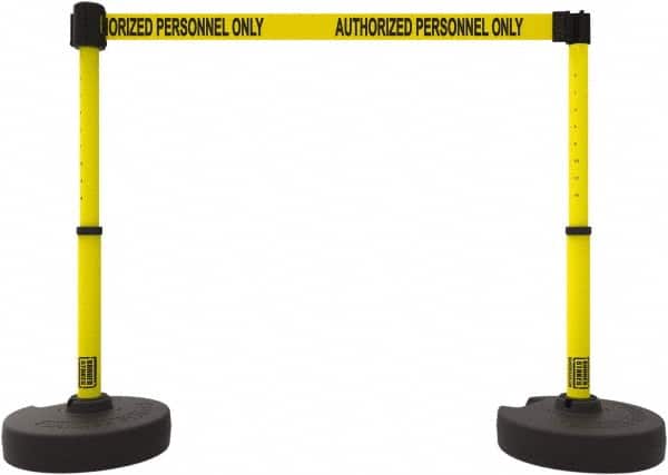 Banner Stakes - 42" High Plastic Pedestrian Barrier - 15' Long Rope - Americas Industrial Supply