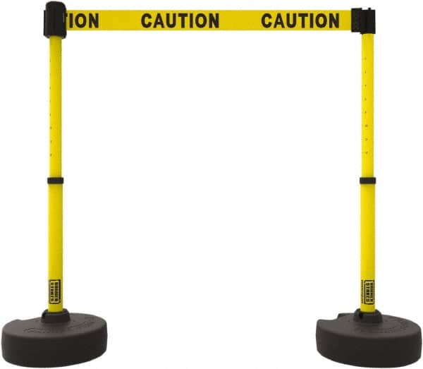 Banner Stakes - 42" High Plastic Pedestrian Barrier - 15' Long Rope - Americas Industrial Supply