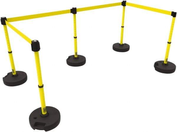 Banner Stakes - 42" High Plastic Pedestrian Barrier - 15' Long Rope - Americas Industrial Supply