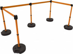 Banner Stakes - 42" High Plastic Pedestrian Barrier - 15' Long Rope - Americas Industrial Supply