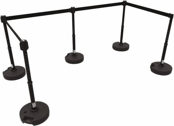Banner Stakes - 42" High Plastic Pedestrian Barrier - 15' Long Rope - Americas Industrial Supply