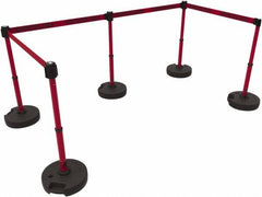 Banner Stakes - 42" High Plastic Pedestrian Barrier - 15' Long Rope - Americas Industrial Supply