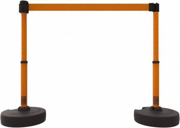 Banner Stakes - 42" High Plastic Pedestrian Barrier - 15' Long Rope - Americas Industrial Supply