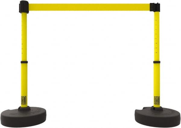 Banner Stakes - 42" High Plastic Pedestrian Barrier - 15' Long Rope - Americas Industrial Supply