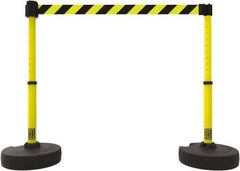 Banner Stakes - 42" High Plastic Pedestrian Barrier - 15' Long Rope - Americas Industrial Supply