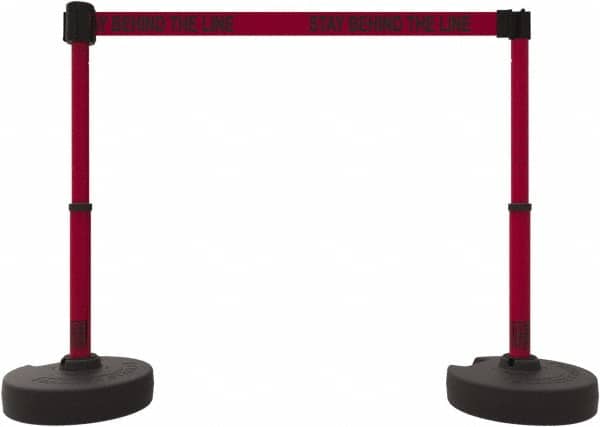 Banner Stakes - 42" High Plastic Pedestrian Barrier - 15' Long Rope - Americas Industrial Supply